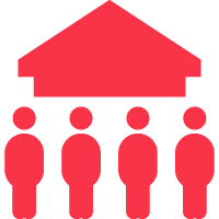 people standing in front of a house