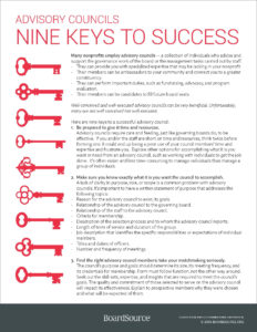 Advisory Councils - Keys to Success