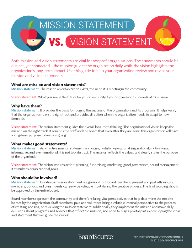 Mission vs. Vision