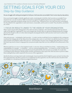 Setting Goals for Your CEO: Step-by-Step Guidance