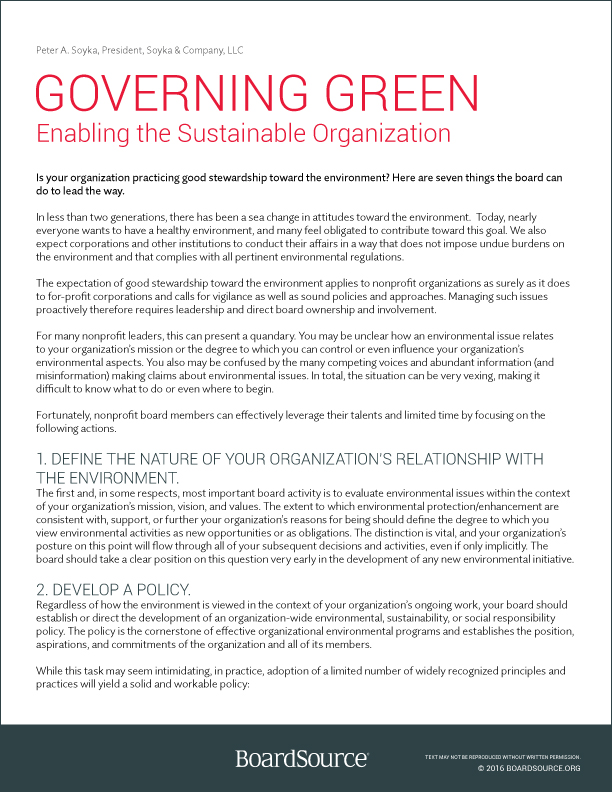 Governing Green