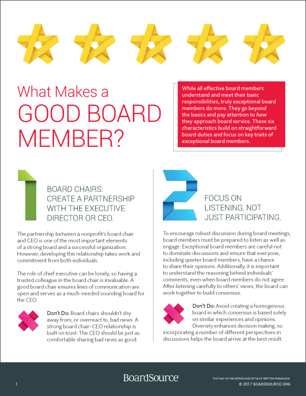 What Makes a Good Board Member?