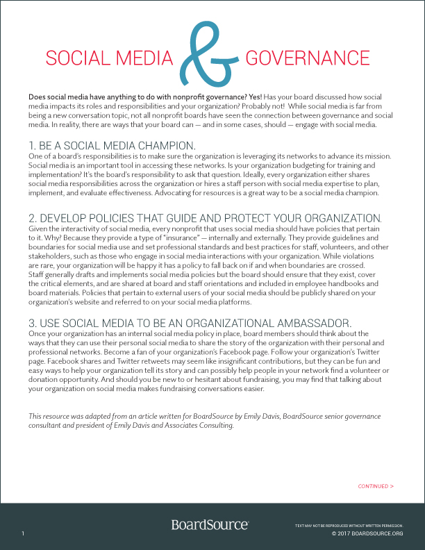 Social Media & Governance