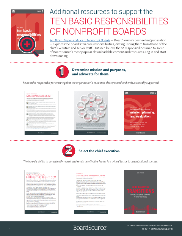 Ten Basic Responsibilities Of Nonprofit Boards