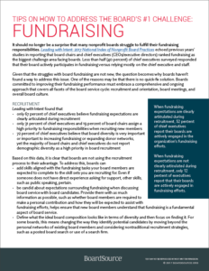 Tips on How to Address The Board's #1 Challenge: Fundraising