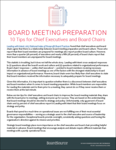 Board Meeting Preparation