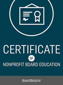 Certificate of Nonprofit Board Education